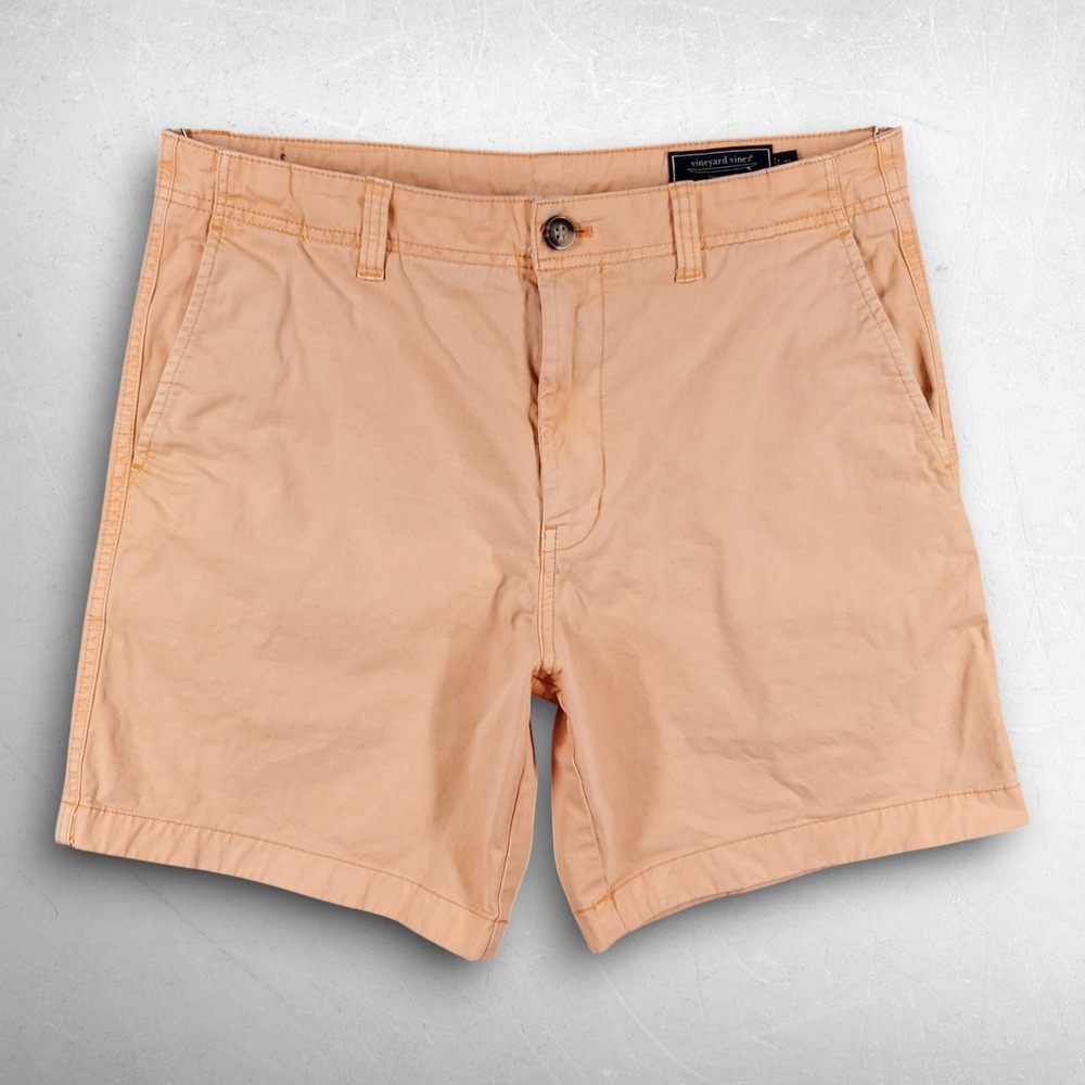 Vineyard Vines Island Short Chino Shorts Men 31 Peach Preppy Nautical Resort